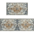 thumbnail image 1 of Christmas Gift Boho Kitchen Rug Mat Set of 2 Kitchen Rugs Farmhouse Style Non-Slip Washable Kitchen Floor Mats Boho Runner Rug Decor Blue, 1 of 6