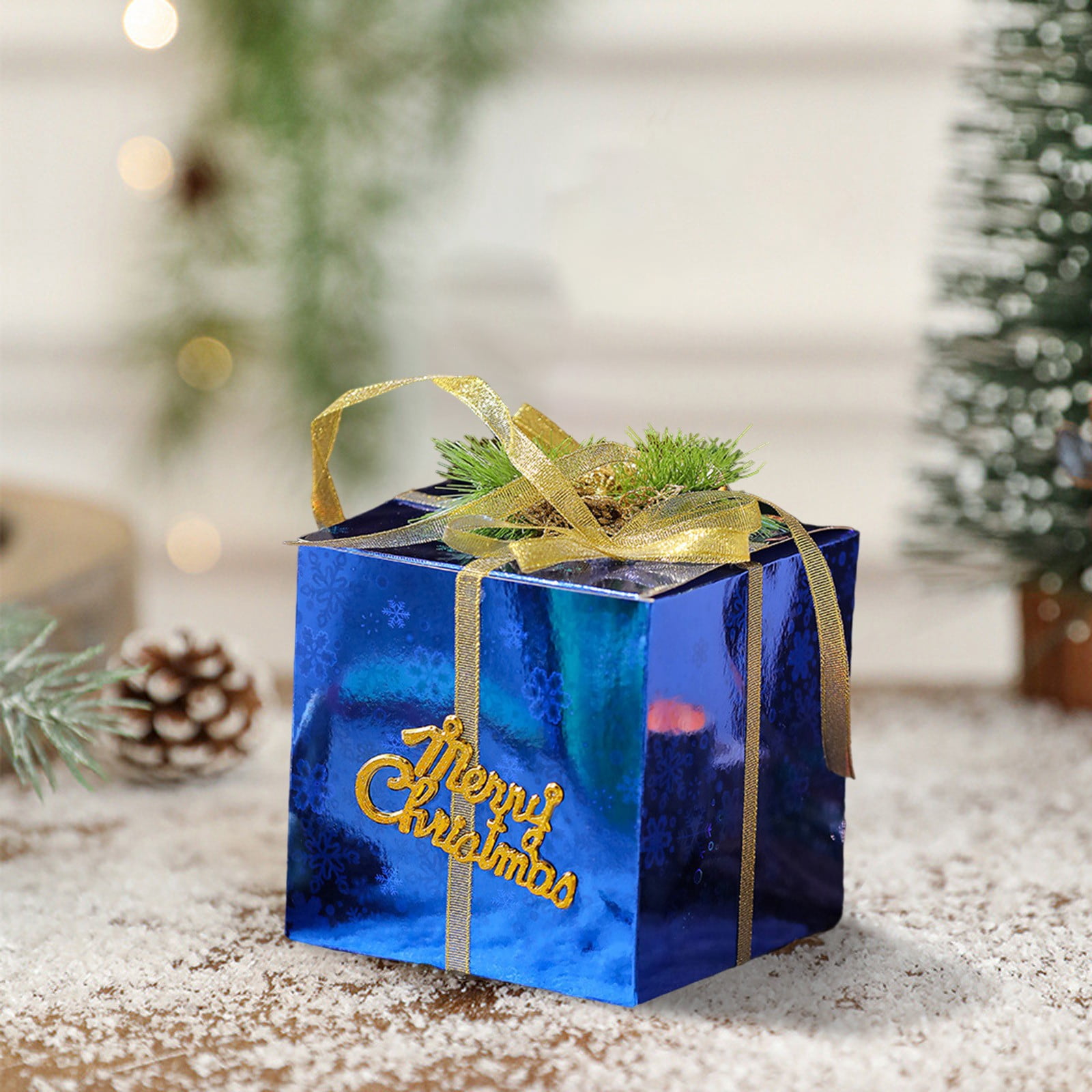 Christmas Gift Box Decorative Xmas Boxes for Tree Scene Decor & Home