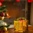 thumbnail image 1 of Christmas Gift Box with Holiday Designs, Decorative Storage Box for Tree Ornaments and Party Supplies, Sturdy Cardboard for Seasonal Organization(Yellow), 1 of 6