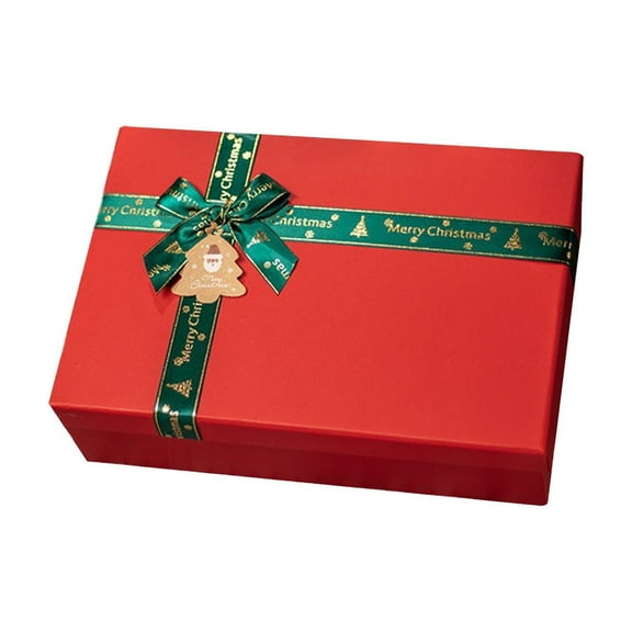 Christmas Gift Box, Large Gift Box, Red Sky and Earth Cover Companion Gift Box for Christmas Eve and Birthday, Paper Material, 20x18x8cm, Stylish and Sturdy Holiday Packaging Box