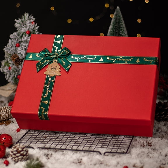 Christmas Gift Box with Lid Large Gift Packaging Box for Holiday Birthday Christmas Eve Decorative Paper Gift Box for Gifting Presents 1 Pack 7.87x7.08x3.14 Inch