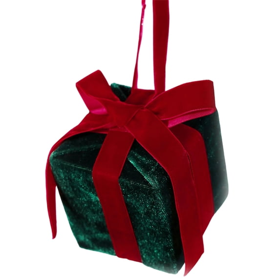 Christmas Gift Box Ornament with Soft Fabric Covering, Structured ...