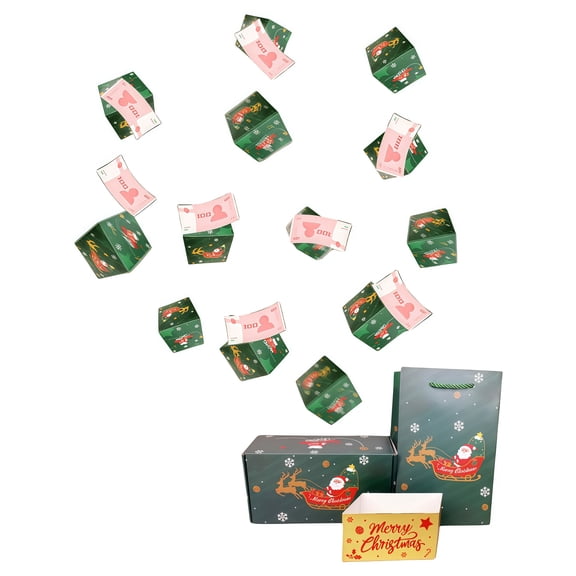 Christmas Gift Box, Pop Up Folding Bounce Box For Birthday Xmas Present Surprise Box Gift