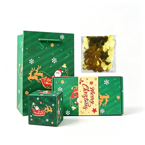 Rysoverian Christmas Explosion Box Folding Bounce Gift Boxes for Money Message Card, 6 Pcs