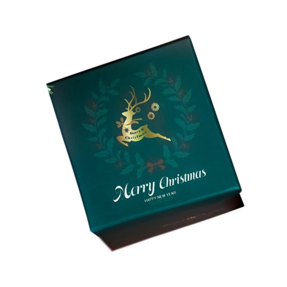 Christmas Gift Box with Handbag 4.72x4.72x4.92in Kraft Paper Holiday Candy Packaging Box Santa Snowman Print Decorative Gift Box 0.28lb Multicolor