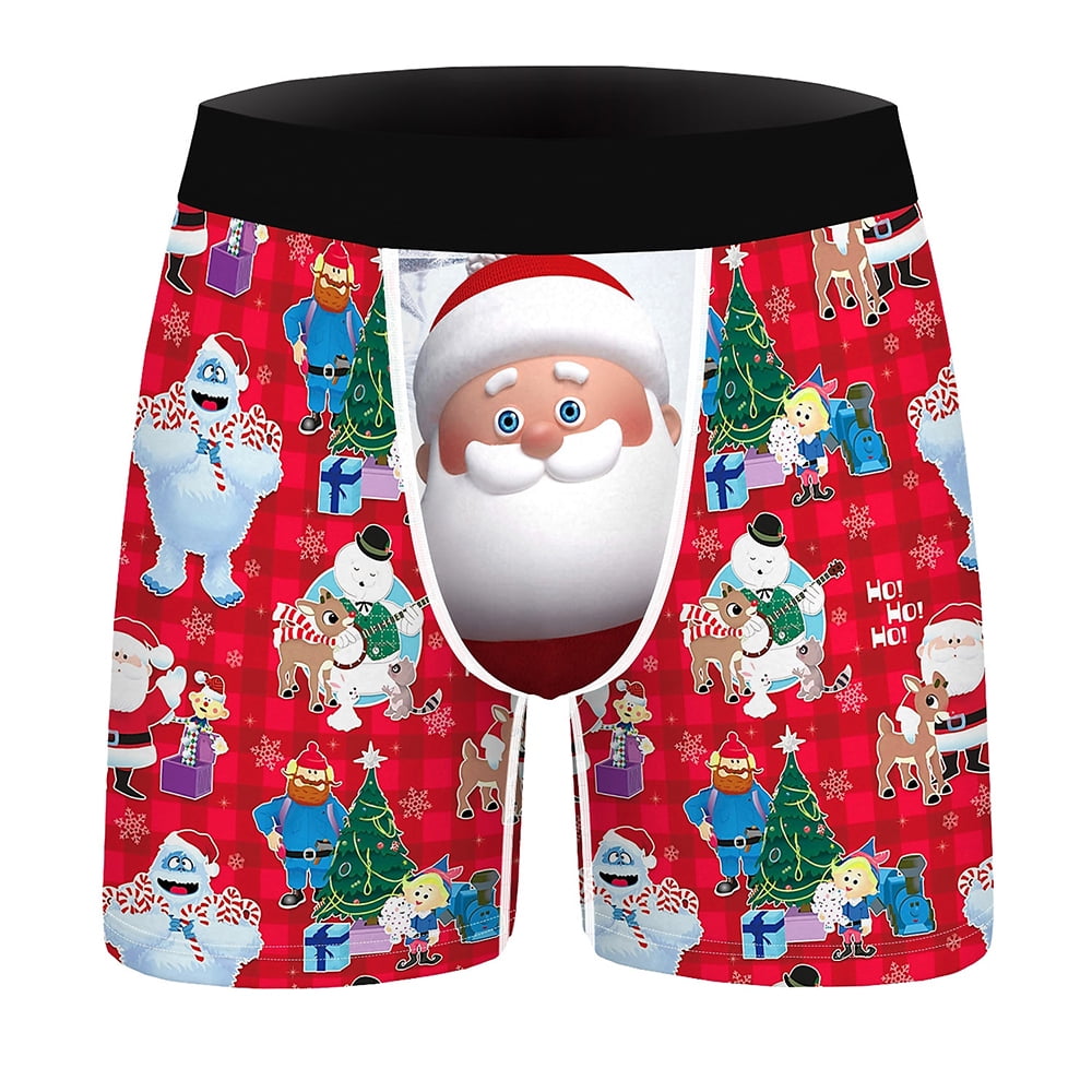 Christmas Gift Boxer Briefs Underwear Men's The Elf Christmas Carnival