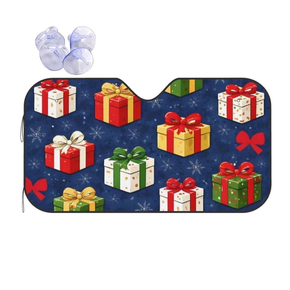 Christmas Gift Boxes Car Windshield Sun Shade Universal Fit Auto Sun Visor Protector