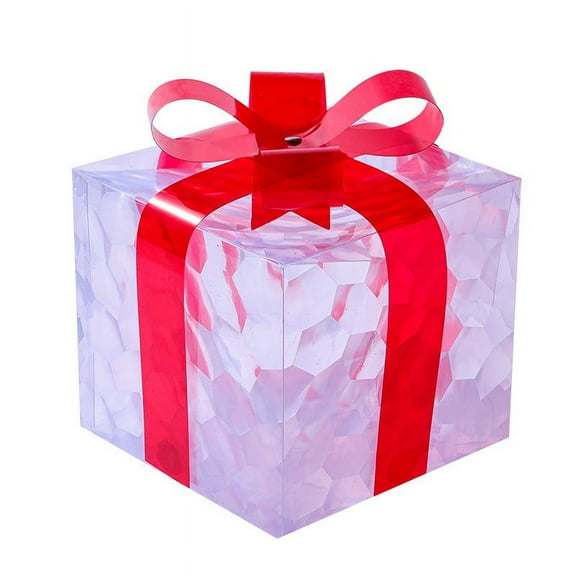 Christmas Gift Boxes Christmas Decoration Christmas Glowing Decoration Gift Ornament with Bow Christmas Light Up Present Boxes Christmas 1Pcs
