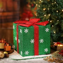 Christmas Gift Boxes with Lids, Ribbons and Tissue Papers Square Gift Boxes - 6 Inch - Presents Wrapping Christmas Gift Holiday New Year Party Favor Boxes (Green)