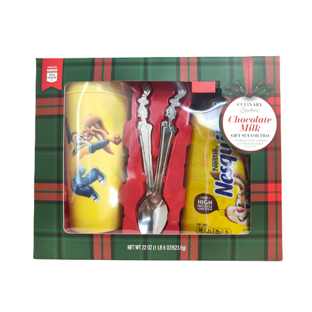 Christmas Gift, Brand Nestle, Gift Set with Spoons and Yellow Tumblers, Food Form Whole