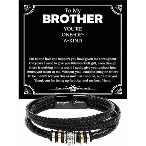 Christmas Gift for Brother from Sister, To My Brother Bracelet, Bracelet for Brother from Sister, Gifts from Big Brother for Younger Brother, Birthday Gift with Message Card and Box