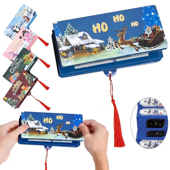 Christmas Gift Card Book 5Pcs Envelope Holder, Festive Card Wallet For Family And Friends, Paper Money Holder For Santa Xmas Exchange