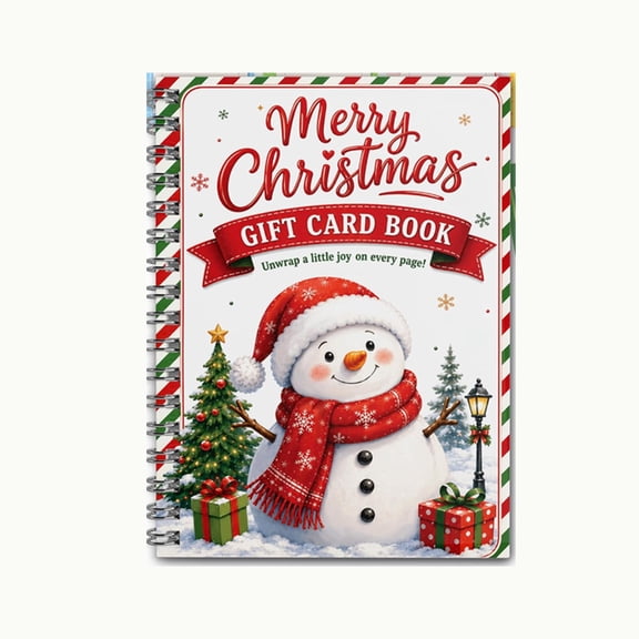 Christmas Gift Card Book for Adults, Spiral Bound Merry Cash Greeting Card Spiral Gift Cards Book DIY Christmas Stocking Stuffer for Family, Friends & Kids