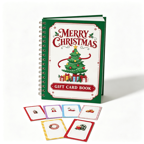 Christmas Gift Card Book with Glitter, Festive Gift Card Holder for Cash Notes Photos, Stocking Stuffer Holiday Keepsake for Adults Teens Kids by MPOISVA