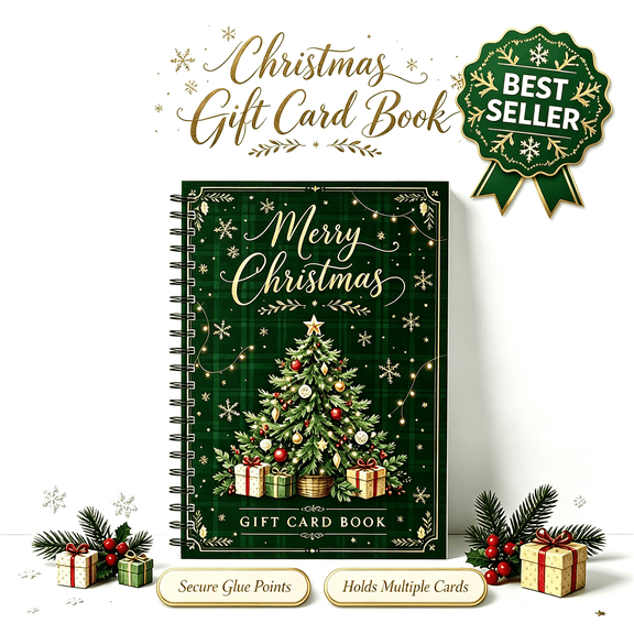 Christmas Gift Card Book with Glue Points Portable & Tear Resistant for Holiday Party Xmas Gift Storage Personalized Gifts for Family Friends Christmas Gifts by MPOISVA