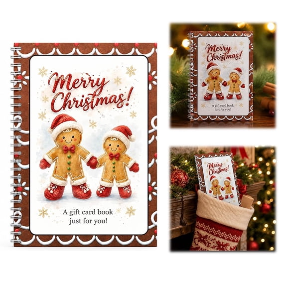 Christmas Gift Card Book for Adults, DIY Christmas Card Book, Spiral Bound Gift Card Book