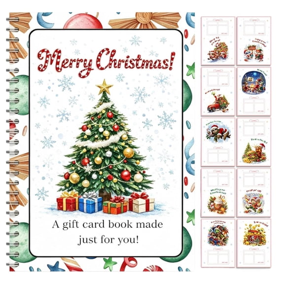 Christmas Gift Card Book for Adults,Merry Christmas Gift , DIY Spiral-Bound