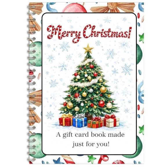 Christmas Gift Card Booklet,Christmas Gift Card Holder, Santa Xmas Merry Christmas Gift Card Book,DIY Giftcard Booklet
