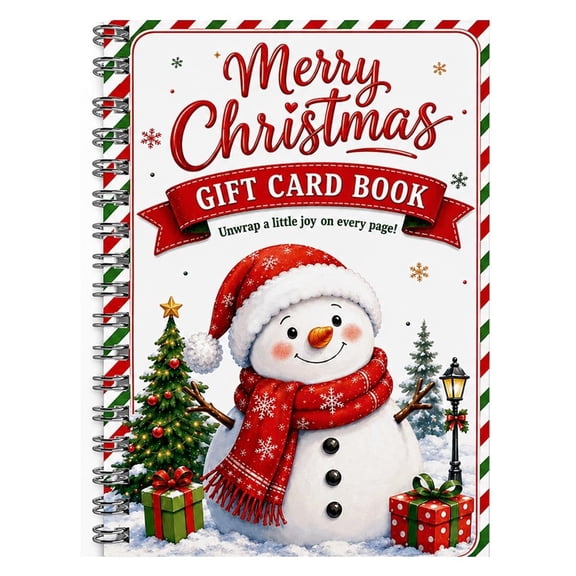 Christmas Gift Card Booklet, Gift Card Christmas Book, Spiral Bound Holiday Gift Holder