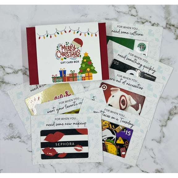 Christmas Gift Card Box, Keepsake Gift Card Holder, Holiday Gift Cards