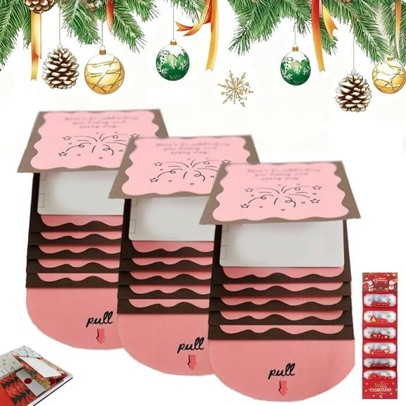 Christmas Creative Surprise DIY Holiday Gift Card Holder, Handmade Waterfall Card Booklet, for Xmas Party Gifts