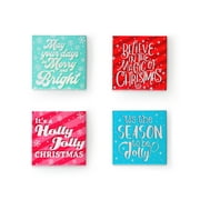 Fifth Ave Kraft Christmas Gift Card Holder Boxes with Foil Hot Stamp (Set of 4)