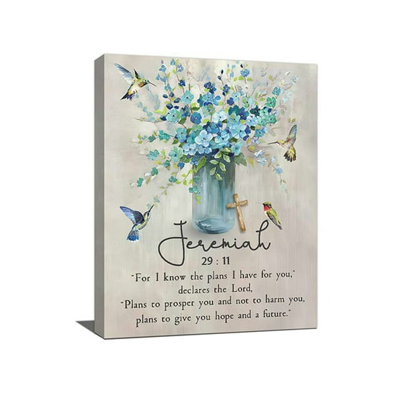 Christmas Gift Choice Christian Wall Art Bible Verses Canvas Prints Rustic Religious Floral Pictures - 12"x16" | Inspirational Farmhouse Decor for Living Room | Christian Gifts |