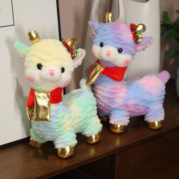 Christmas Gift, Colorful Deer and Giraffe Doll Pillow, Cute Christmas Decoration for Holiday Home Decor, Festive Stuffed Animal for Stocking Stuffer, Tabletop Plush Toy for Seasonal Akmoler