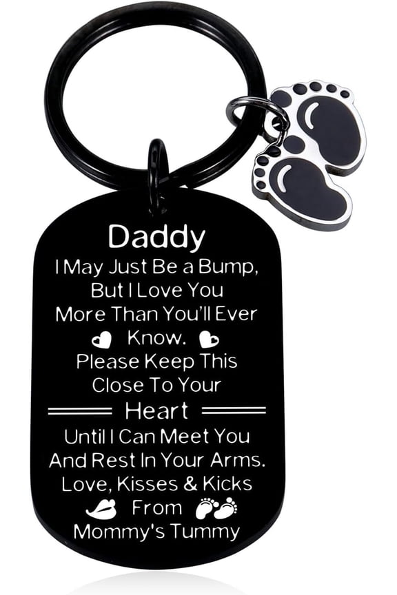 Christmas Gift for Dad Daddy Baby Daddy Keychain Gifts Father to Be Gift Dad Birthday Gift for Expectant Father Xmas Thanksgiving Gift for New Dad Daddy Pregnancy Gift for Husband