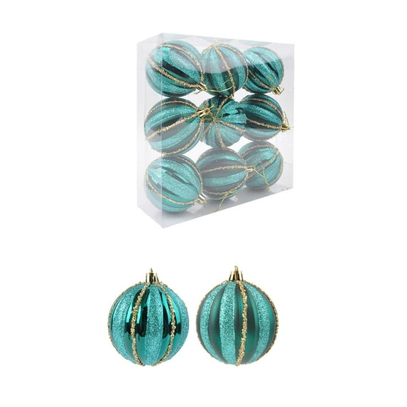 Christmas Gift Decor Christmas Decorations 9 Piece Flocked Christmas Balls Christmas Decoration SetMultiple Styles Of Christmas Tree Decorations Can Also Be Used For Other Party Outdoor Decor