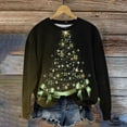 thumbnail image 1 of Christmas Gift For Family ZhiZhuang Christmas Tops for Women,Women Long Sleeve Solid Pullover Loose Tunic Tops Christmas Tree Print Round Neck Blouse,Holiday Gift Guide, 1 of 4