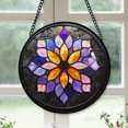 thumbnail image 1 of Christmas Gift - Fuchsia Flower Orange Christmas Stained Glass Hanging Ornament - Holiday Tree Decoration, Christmas Gift for Parents, Family & Friends, Keepsake 2025, 1 of 3