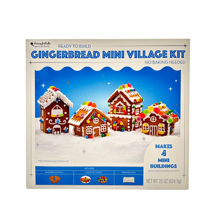 Gingerbread Mini Village Kit, Food Form Solid, Size 22 oz, Allergens: Contains Wheat and Soy