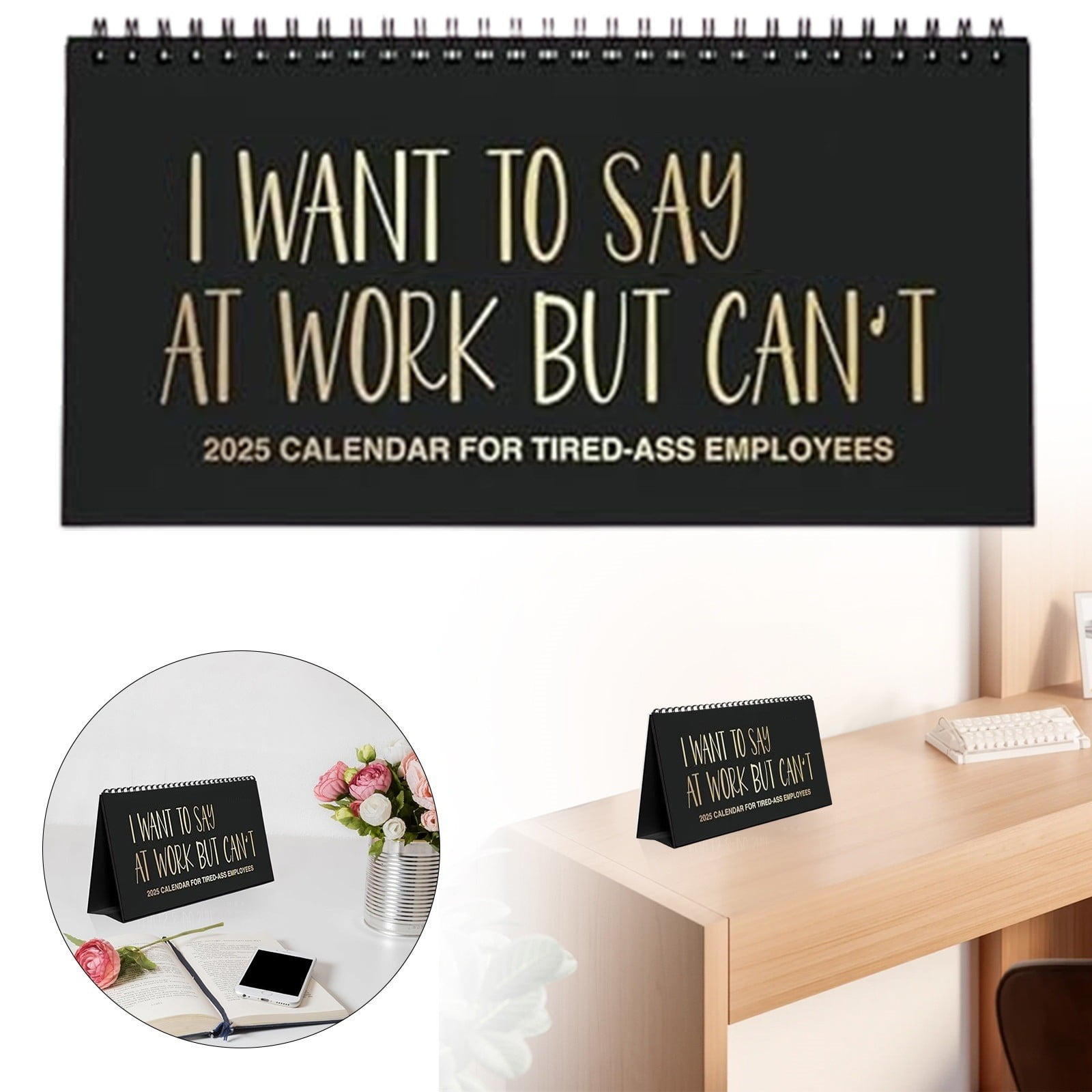 Christmas Gift Humor Work Swear Affirmations Desk Calendar 2025 Funny