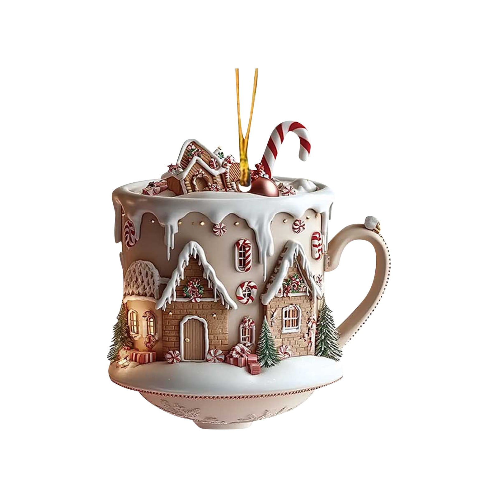 Christmas Gift Ideas Home Decoration Charming Gingerbread House Teacup ...