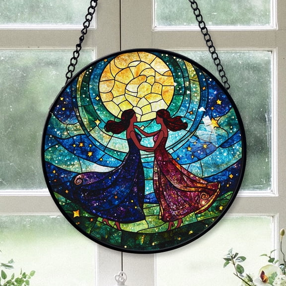 Christmas Gift Ideas - Mosaic Music Note Christmas Stained Glass Hanging Ornament - Understated Holiday Tree Decor, Gift for Family & Friends