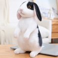 thumbnail image 1 of Christmas Gift Kids Baby Cute Cartoon Pillow Kneeling Sitting Soft Toy Stuffed Animals Easter Bunny Plush Rabbit New Year Chinese Rabbit BLACK SITTING, 1 of 8