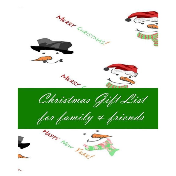 Christmas Gift List for Family and Friends (Christmas Shopping) (Volume 3)