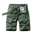thumbnail image 1 of Christmas Gift Men's Swimwear Men's Swim Trunks Ndbuld Men's Plus Size Cargo Shorts Multi-Pockets Relaxed Summer Beach Shorts Pants Army Green L, 1 of 3