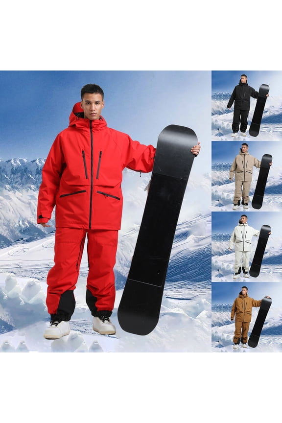 Christmas Gift Men's Winter Skiing Jackets Men's Winter Outdoor Sports Double-board Warm Breathable Windproof Ski Jacket Red S