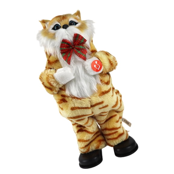Christmas Gift Miniature Kitten Lovely Stuffed Toy Classical Song Kitten Figure for Christmas and New Year