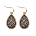 thumbnail image 1 of Christmas Gift New Gold Filigree Floral Teardrop Earrings Openwork Drop Jewelry, 1 of 2