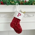 thumbnail image 1 of Christmas Gift Ofreoo Christmas Letter Solid Stocking Wool Pendant Christmas Decorations Gift Bag Socks Compression Stockings for Women, 1 of 3