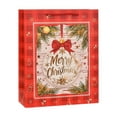 thumbnail image 1 of Christmas Gift Paper Bags Bulk with Handle, Merry Xmas Buffalo Plaid Holiday Present Bag for New Year Gift Packaging, 1 of 6