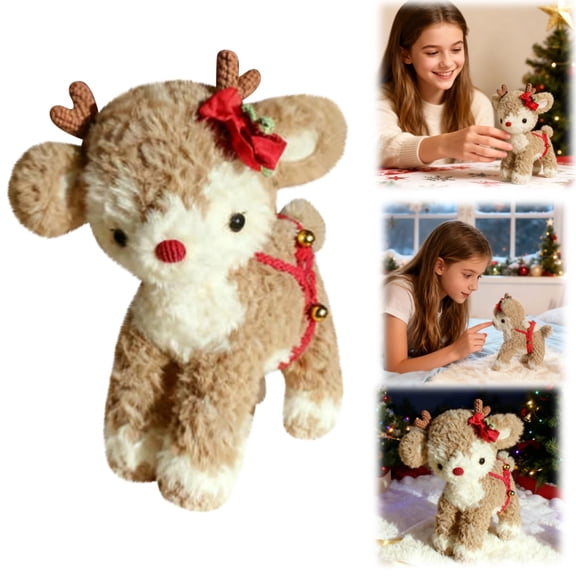Christmas Gift Plush Reindeer Stuffed Animal - Holiday Deer Characters with Antlers Toy for Girl, Boy, Baby, Toddler - Christmas Decor - Little Plushie Toys - Randall, 8"