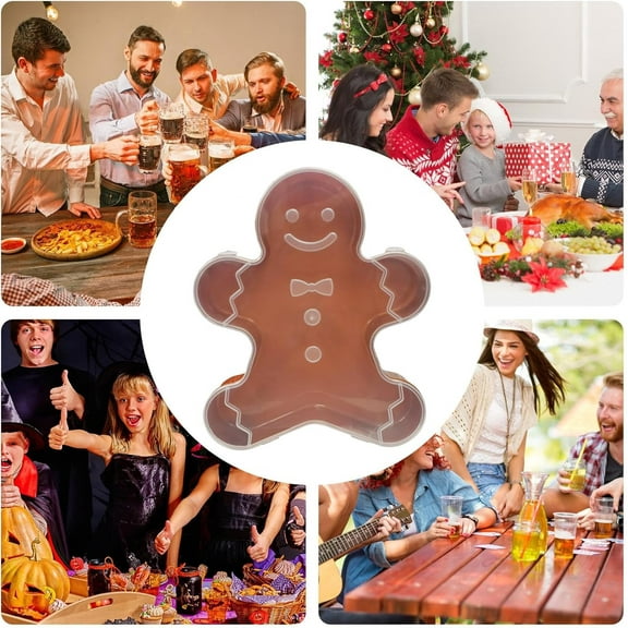 Christmas Gift Storage Box,Holiday Themed Container for Cookies,Snacks,Ornaments,Festive Food Storage Container with Lid (Gingerbread)