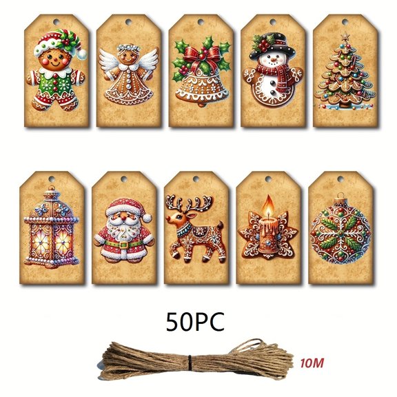Christmas Gift Tag Set - Holiday Sugar Cookie Designs for Decorating Gifts