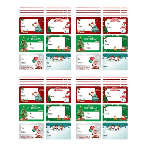 Christmas Gift Tag Stickers, 20Pcs Holiday to From Label Stickers, Xmas Self Adhesive Name Tags, Santa Snowman Gift Wrapping Labels, Christmas Present Decor Stickers for Gift Bags, Wrapping Boxes