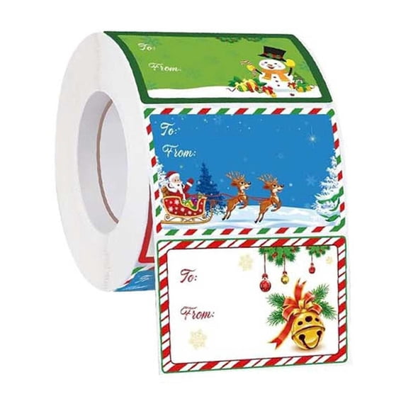 Christmas Gift Tags,Name Tag Stickers Self-Adhesive Labels To And From Format for Holiday Present,Christmas Labels for Christmas Gifts for Mom,Christmas Decorations 500 Count 2.36 X 1.57 Inch