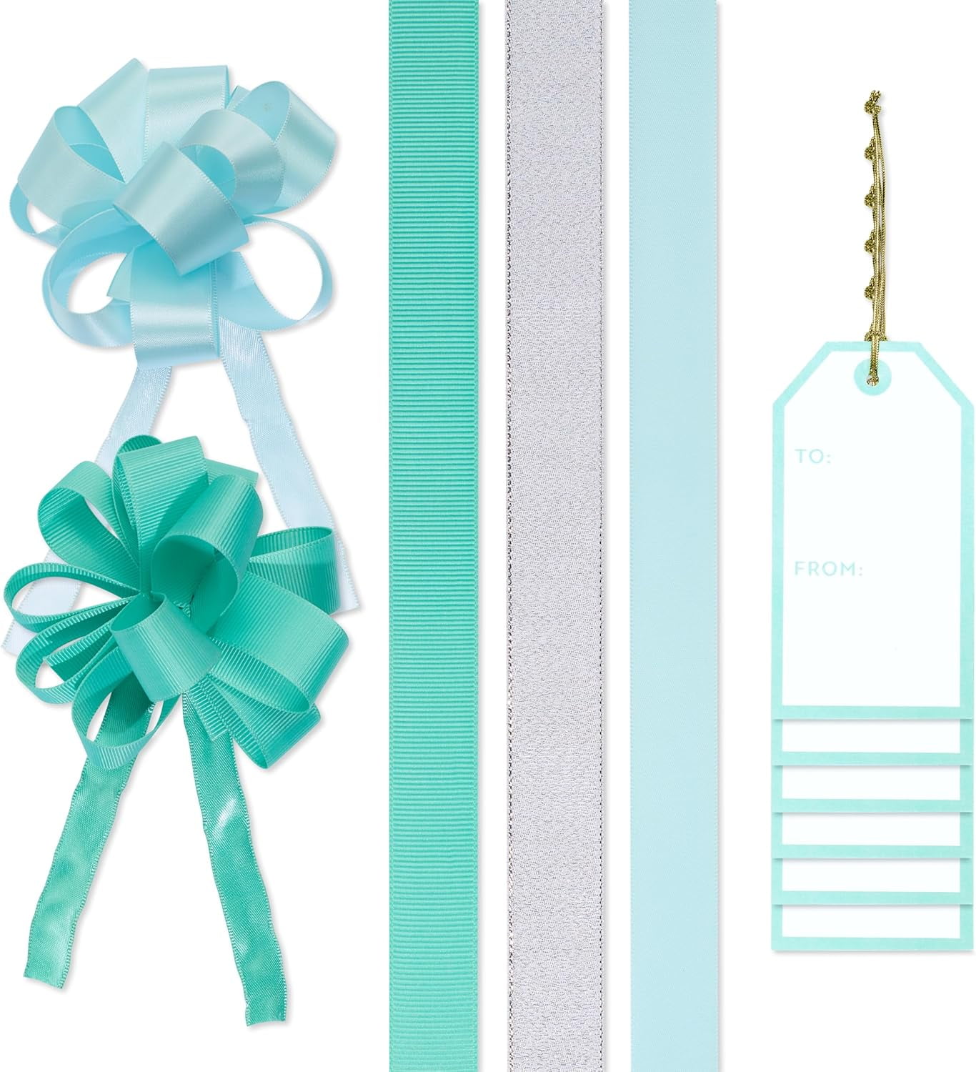 Christmas Gift Tags, Ribbons and Bows for Gift Wrapping, Icy Blue and ...
